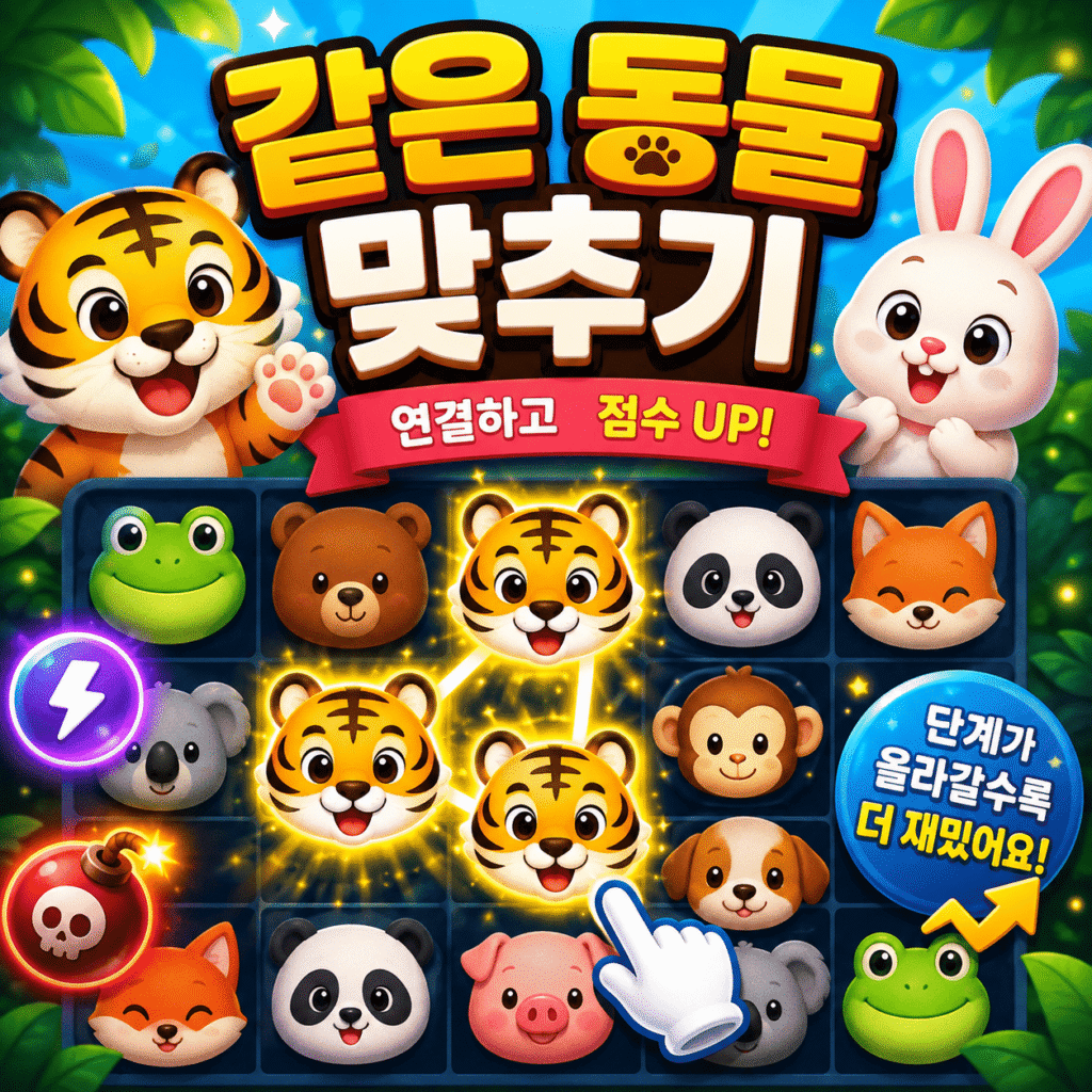 짝 맞추기 게임 같은 동물 맞추기